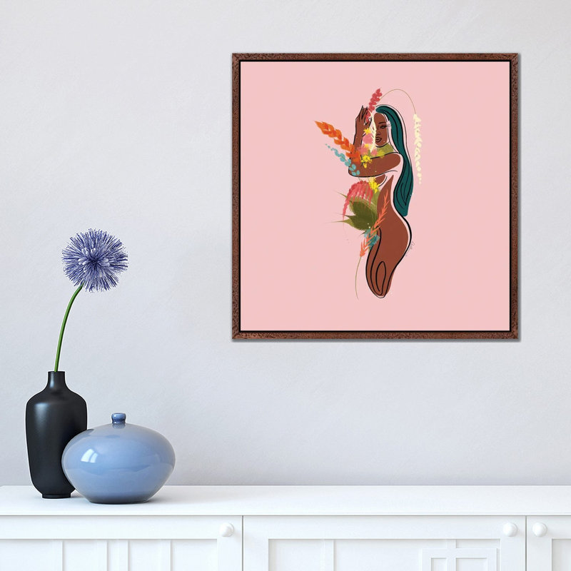 Mauve by DeeLashee - Print on Canvas, 45.72 cm H x 45.72 cm W, Classic Brown Wood Framed