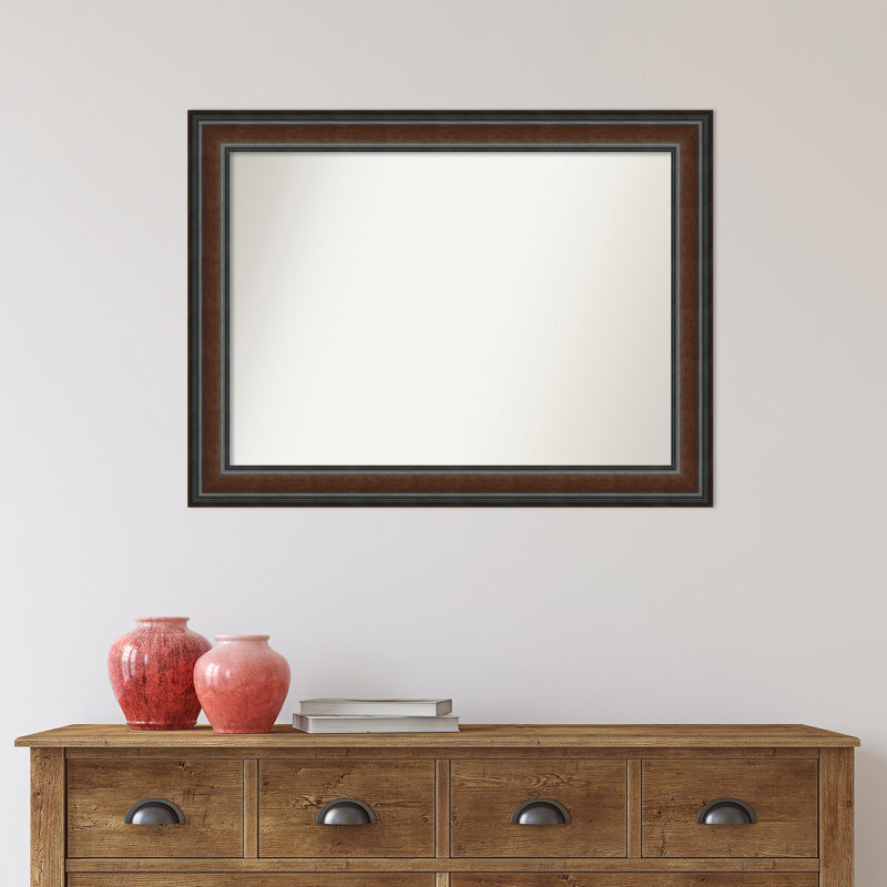 Halcott Solid Wood Rectangle Wall Mirror, 33" H x 25" W