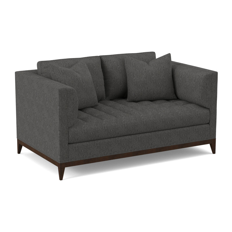 Paramount Loveseat, American Walnut, Stepping Stones Ivory Viscose