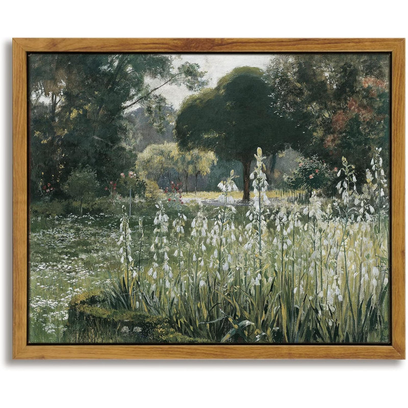 Wildflower Meadow Framed Canvas, Eclectic Style Wall Art, 8×10
