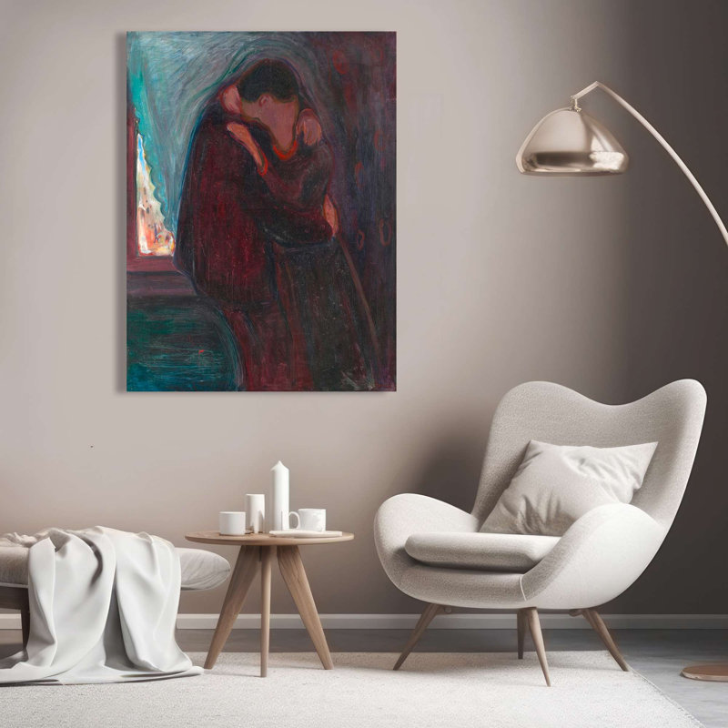 The Kiss by Edvard Munch - Wrapped Canvas Print, 100cm H x 70cm W x 4cm D