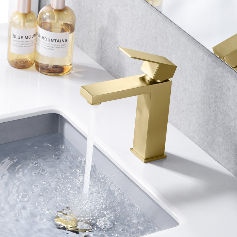 Robinet de salle de bain monotrou Sumerain, Or brossé