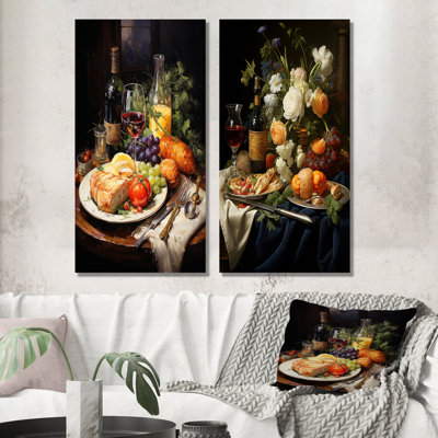 Ensemble de 2 reproductions d'art en métal French Winte