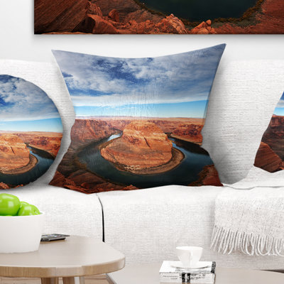 Horse Horse Bend sous le soleil de midi - Coussin imprimé paysage