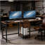 Bureau double, bureau d'ordinateur, bureau à deux places, table de jeu-1293341679