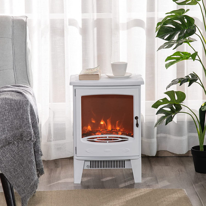 Badgett Marlow Home Co. 39cm W Electric Fireplace with 6138 BTU, White