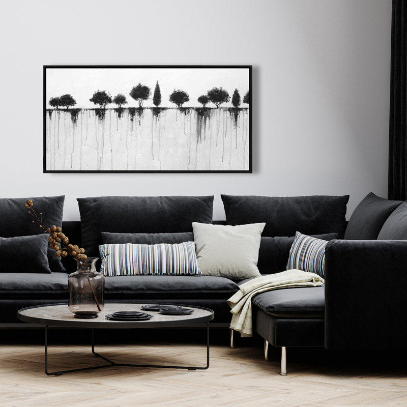 Abstract Black Trees Print On Canvas