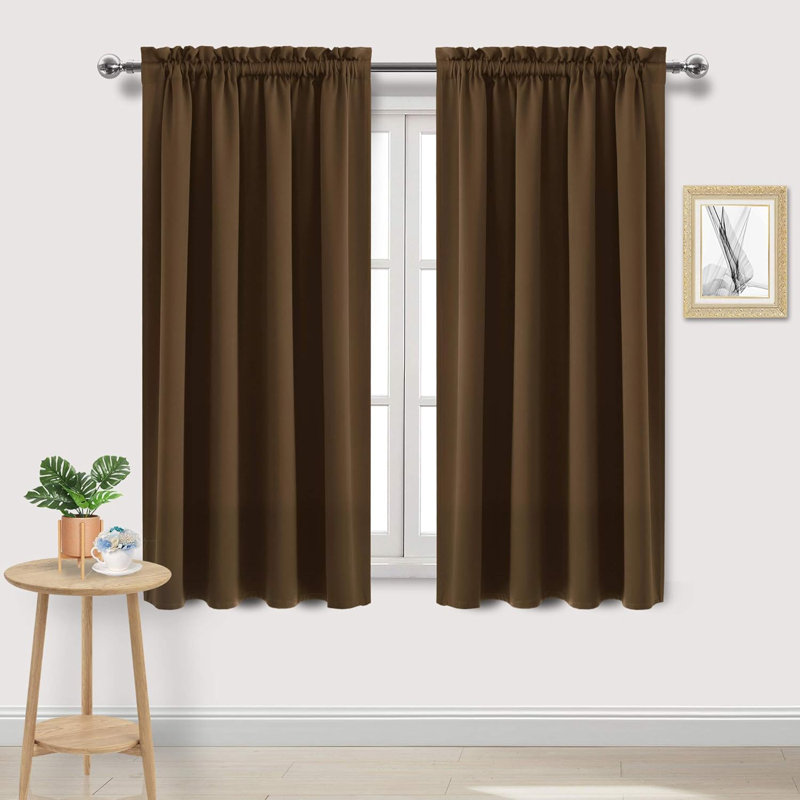 2 Panels Blackout Curtains – Thermal Insulated, Energy Saving & Noise Reducing Bedroom and Living Room Curtains, Set of 2 Rod Pocket Curtain Panels