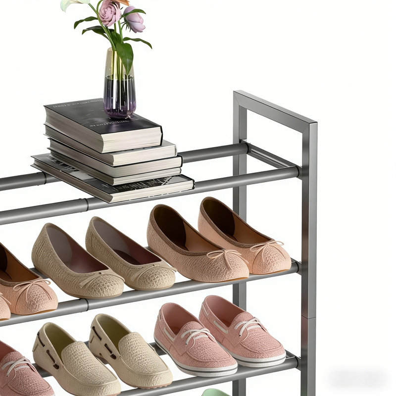 Metal Shoe Rack, 25.8" H x 33.2" W x 8.8" D