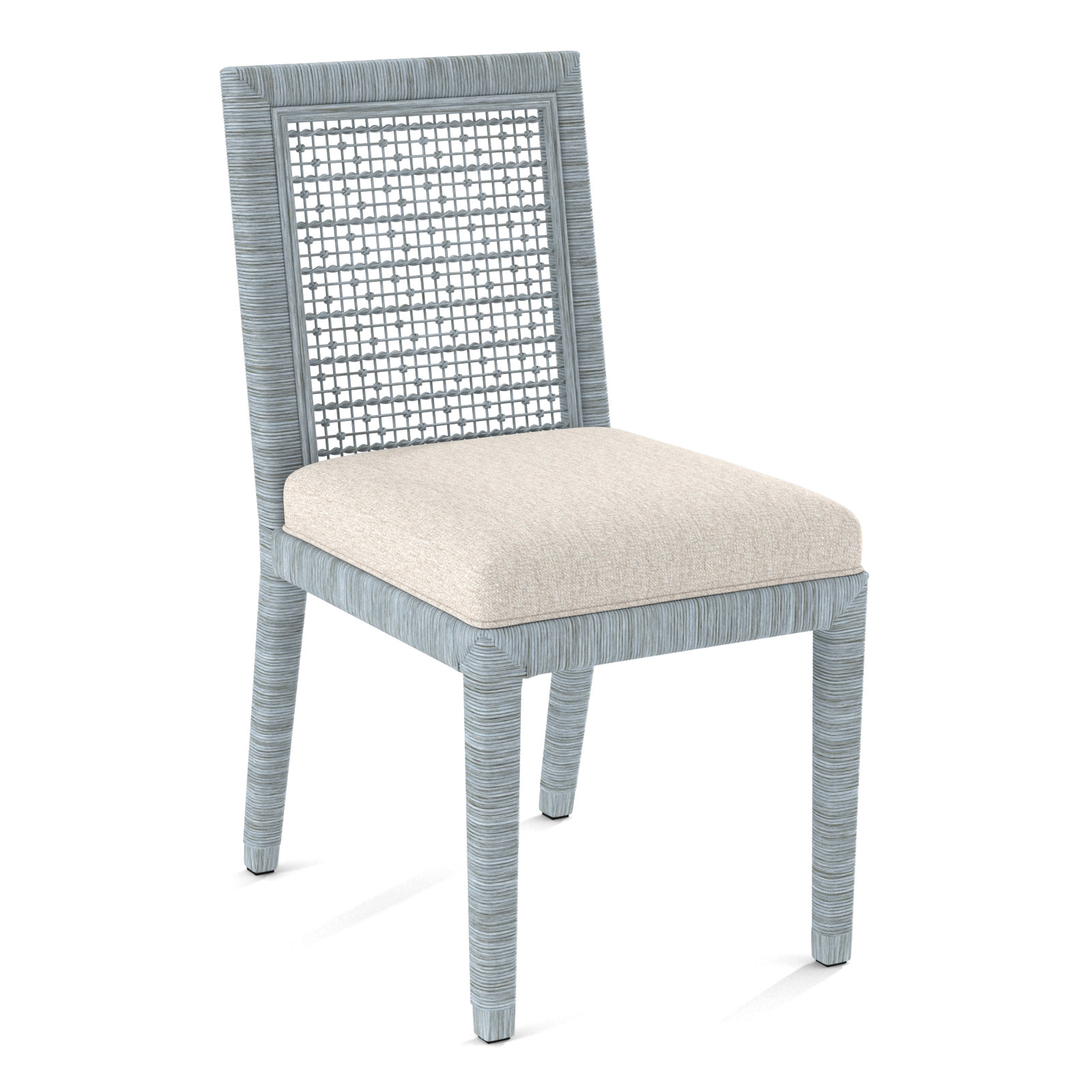 Glinda Dining Chair, Sea Glass, Snow Crypton Performance; 0884-91