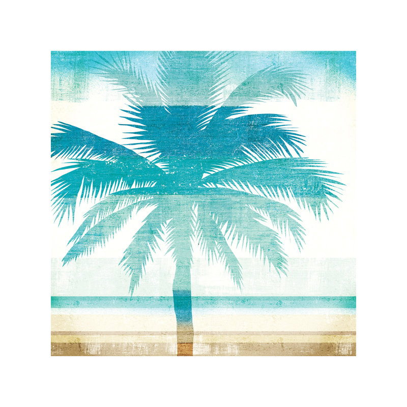 Beachscape Palms II by Michael Mullan - Print on Canvas, 30.48 cm H x 30.48 cm W, Wrapped Canvas