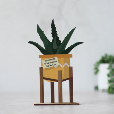 Tutuala Personalised Wooden Card, Aloe Vera