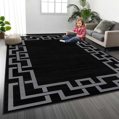 Rectangle 120 cm x 170 cm Geometric Flatweave Area Rug