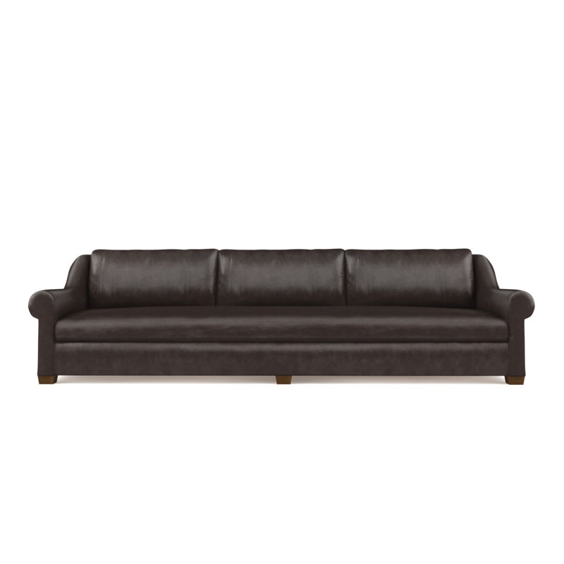 Canapé Thompson, Cuir rétro chocolat, H 32 po x l 84 po x P 41 po, Ébène