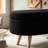 Oval Boucle Storage Ottoman Bench with Wood Legs-140516516