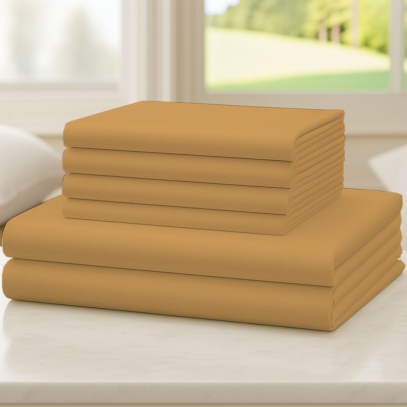 6-Piece Soft Microfiber Sheet Set, Full Sheet Set with 4 Pillowcases, Medallion
