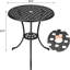 Table de bistro de patio, table basse ronde d'extérieur 24 po avec trou pour parasol 2 po-2095488378