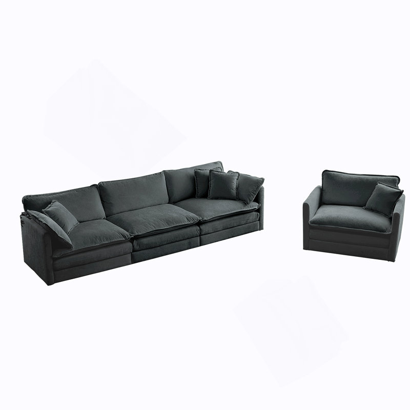 Ensemble de canapé deux pièces confortable pour le salon, idéal pour la détente et le style.