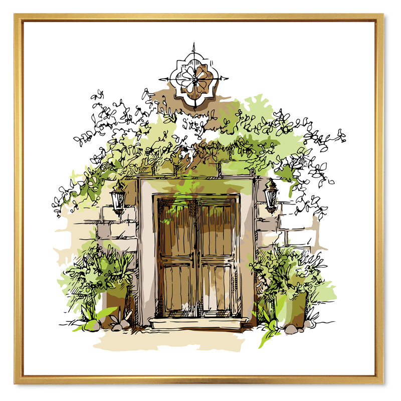 «Vintage Europe Old View Vintage», peinture sur toile encadrée