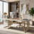 Executive Light Luxury Desk Slate Top & Gold Metal Base 70.87" Modern Home Office Writing Computer Table with 2-DrawersCabinet