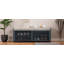 Banc de rangement patiné vieilli avec placage d'acacia pour un charme rétro-1294410654