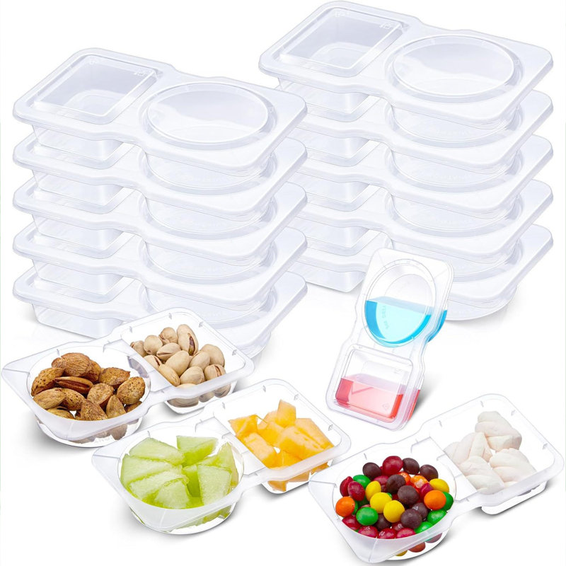 Contenant à condiments avec couvercle jetable transparent, Ensemble de 20