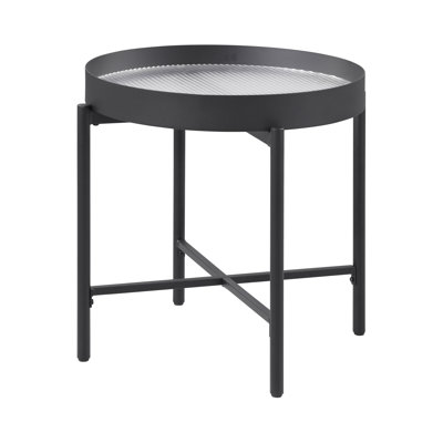 Table de bout rustique 24,4 po, noir