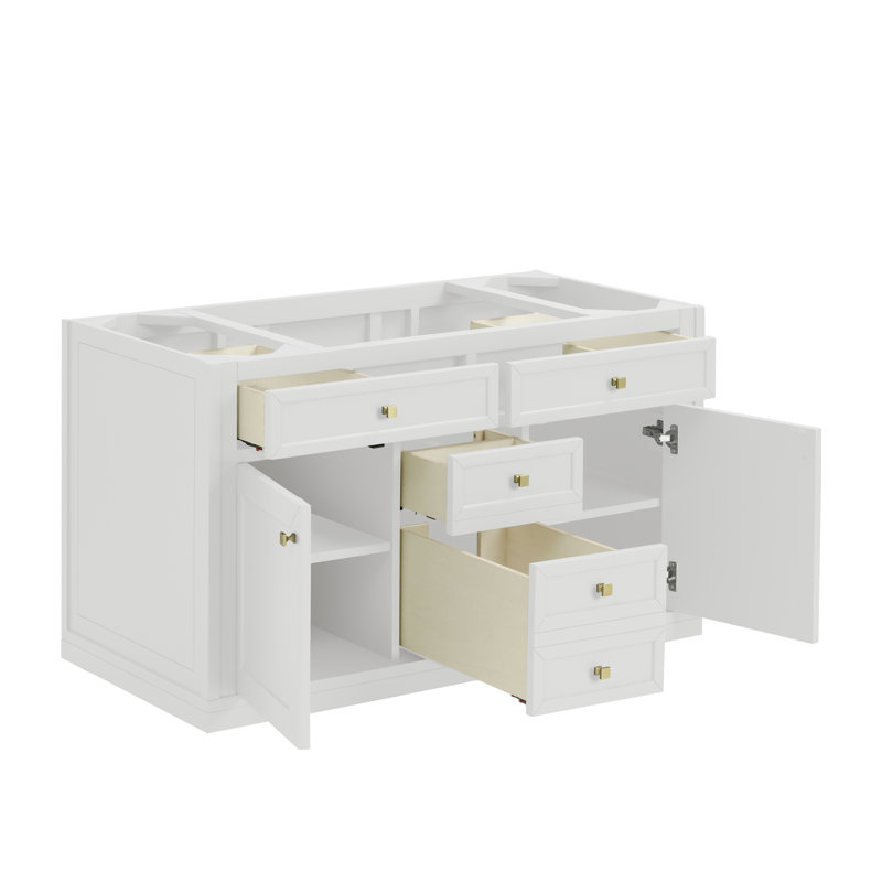 Chicago 48'' W Single Vanity, Glossy White, Ethereal Noctis