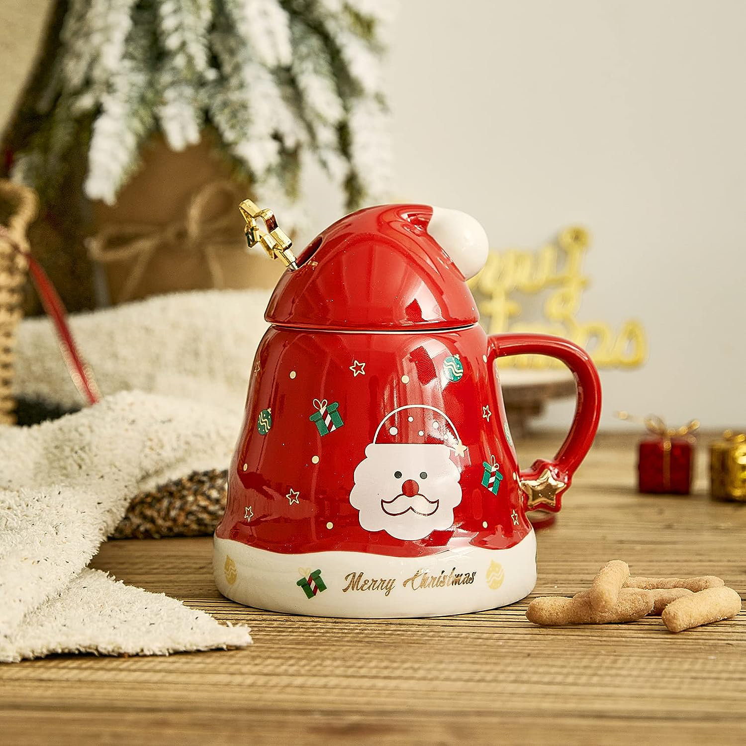 Handmade Ceramic Snowman Espresso Mug - Unique Christmas Coffee