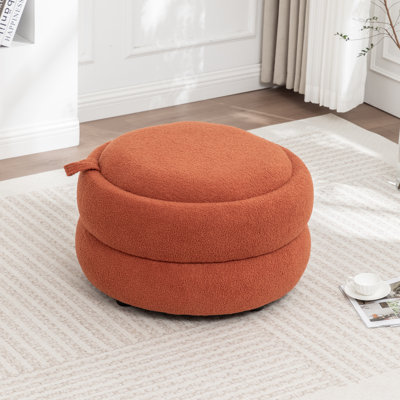 Upholstered Round Storage Ottoman