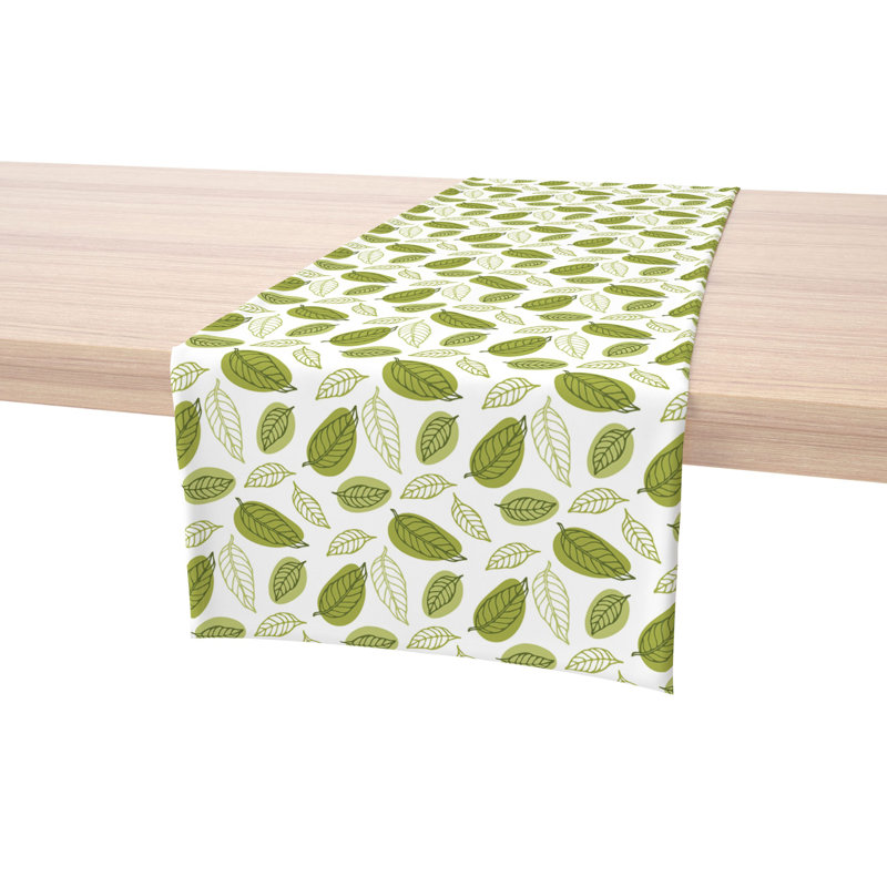 Rectangular Floral Cotton Twill Table Runner, 108" L x 16" W