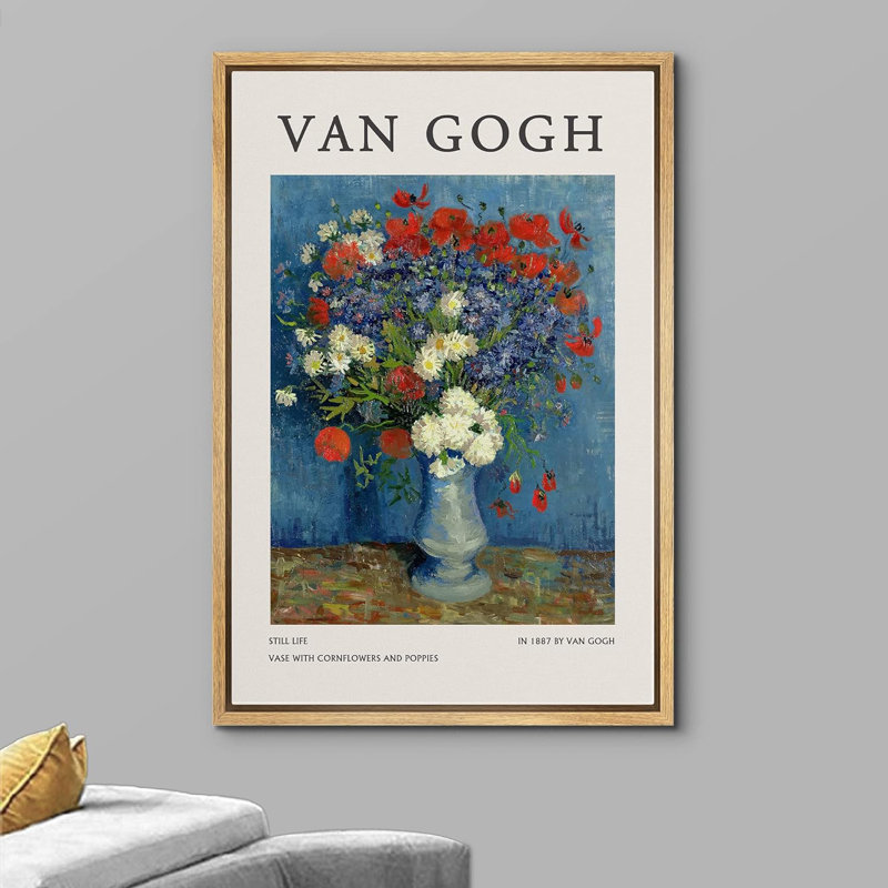 Fleurs de maïs et coquelicots, H 24 po x l 16 po x P 1,5 po, Naturel