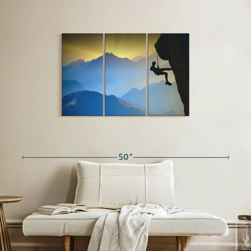 Sireci Cliff Climber At Sunset, 24" H x 38" W