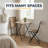 3-Piece Patio Bistro Set, Wood and Metal Table and Chairs, Natural Finish, Space-Saving Outdoor Seating