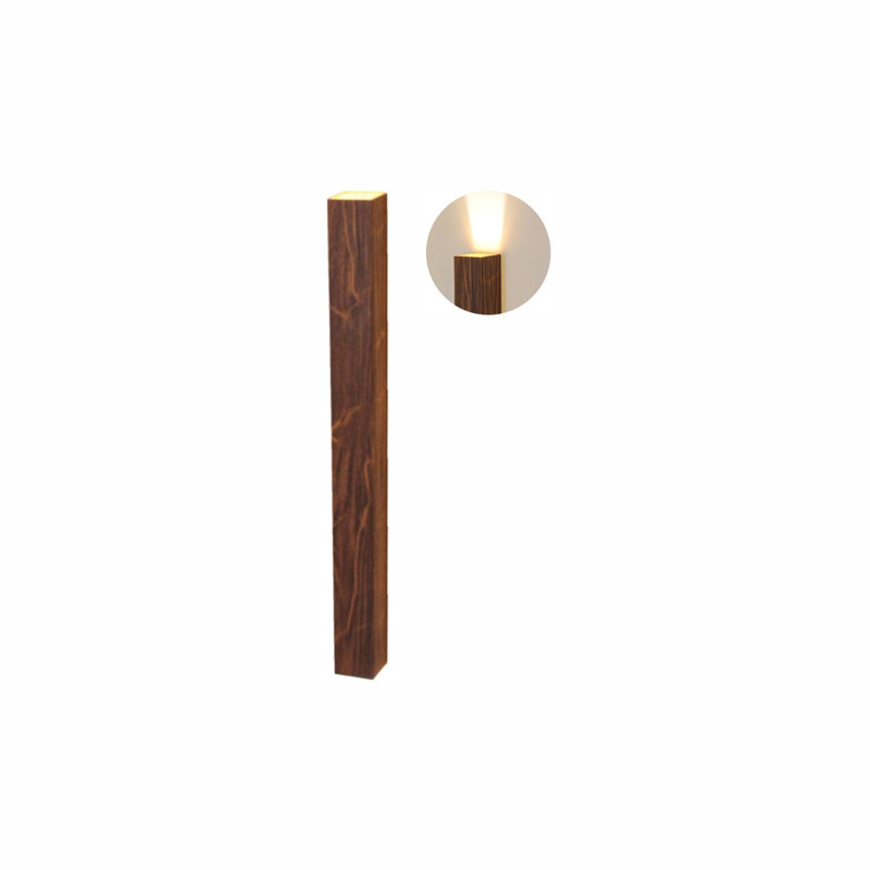 Linea Manufactured Wood LED Flush Mounted Sconce, Teak, 59.06" H x 2.95" W x 2.95" D