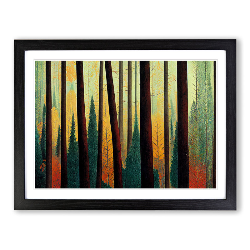 XH1022-8701X Supreme Forest - Single Picture Frame Print, Black, 34cm H x 46cm W x 2cm D