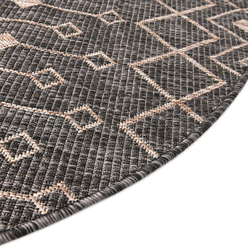 Outdoor Preen Area Rug Ash Color, Round 4'