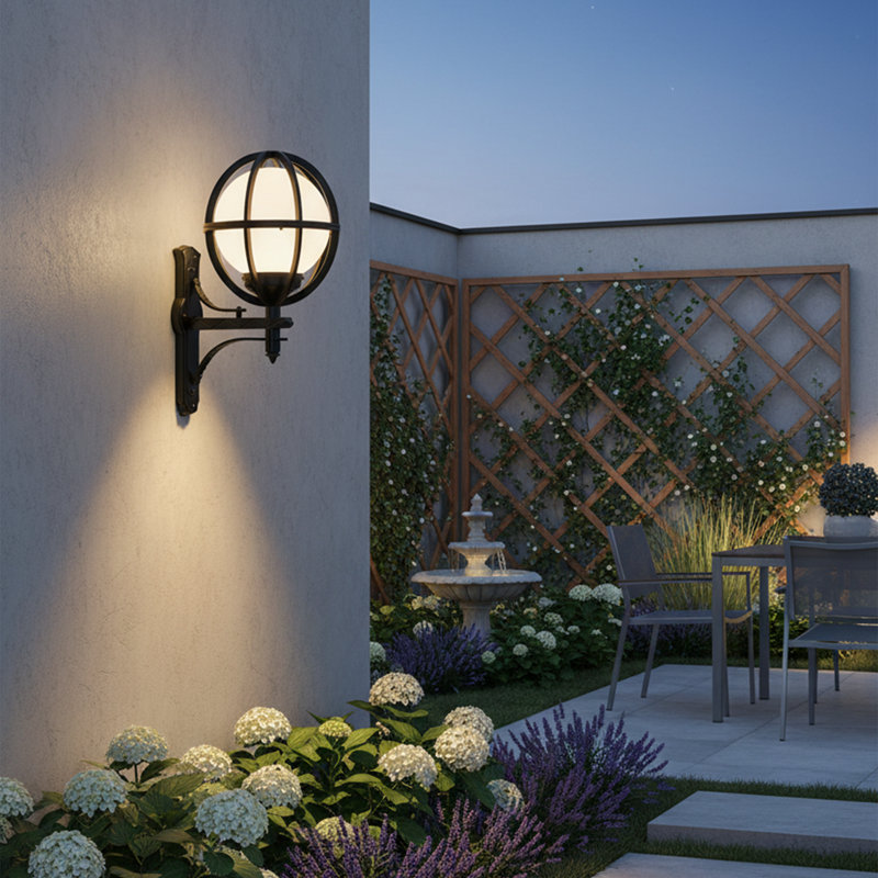 Vintage Globe Outdoor Wall Sconce