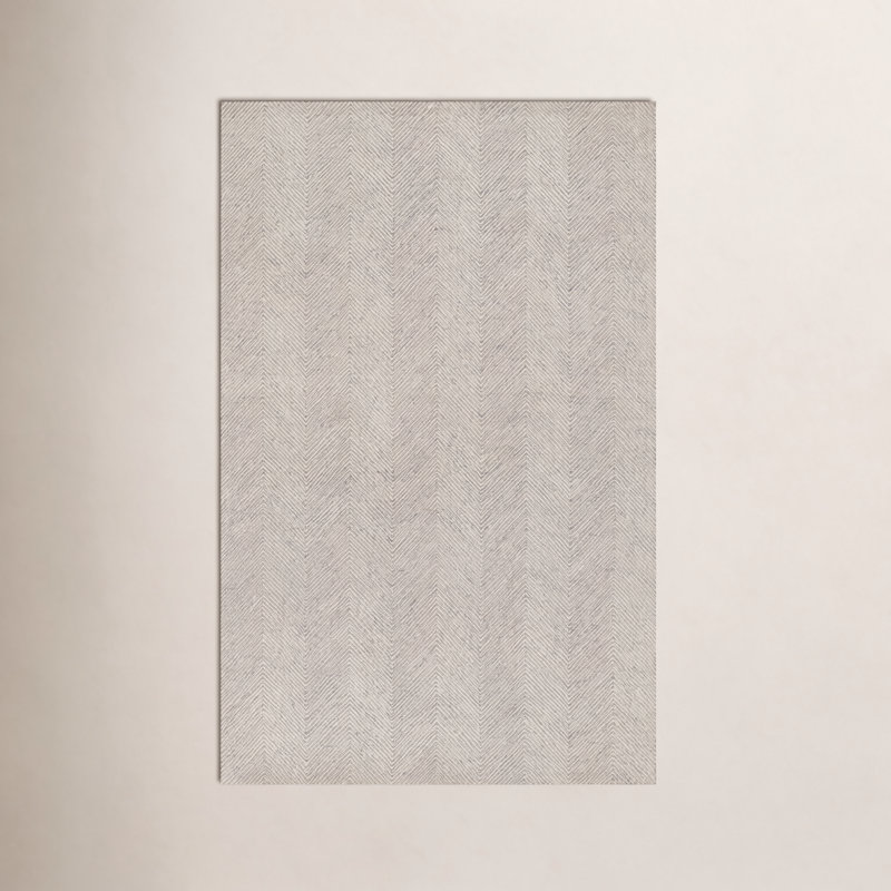 Wheaton Wool Chevron Area Rug in Taupe, Rectangle 5' x 8'