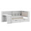 Lit de jour simple avec tiroirs de rangement, bureau et armoires-110703022