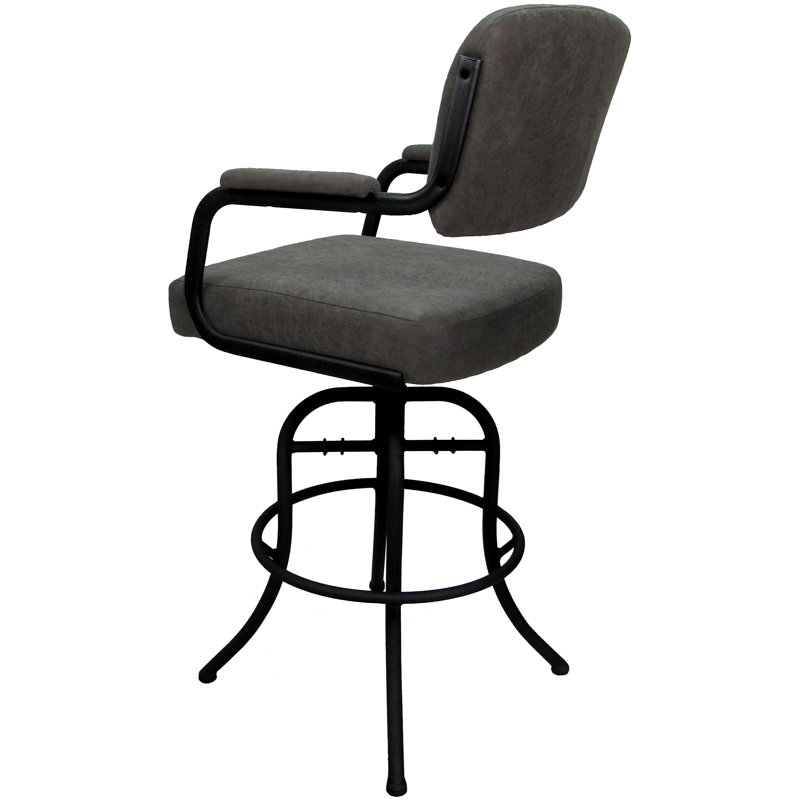 Tabouret de bar pivotant 30 po Jomiah, Gris, Noir