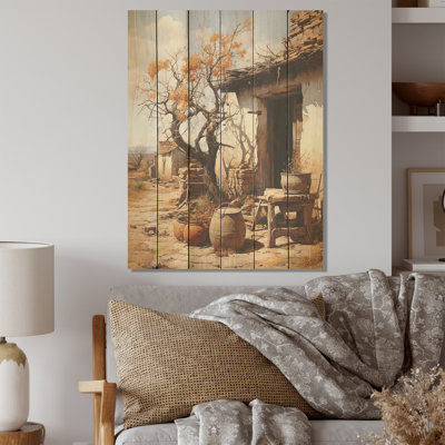 Farmhouse Rustic Retreat - Art mural en bois campagne sur bois de pin naturel