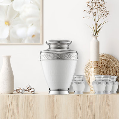 5 Piece Silver/White Metal Jar Set