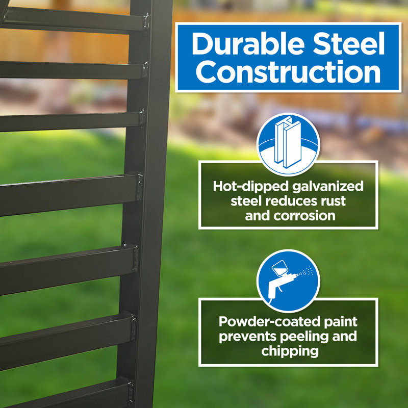 Barcelona Style Black Steel 8x5 ft Garden Fence