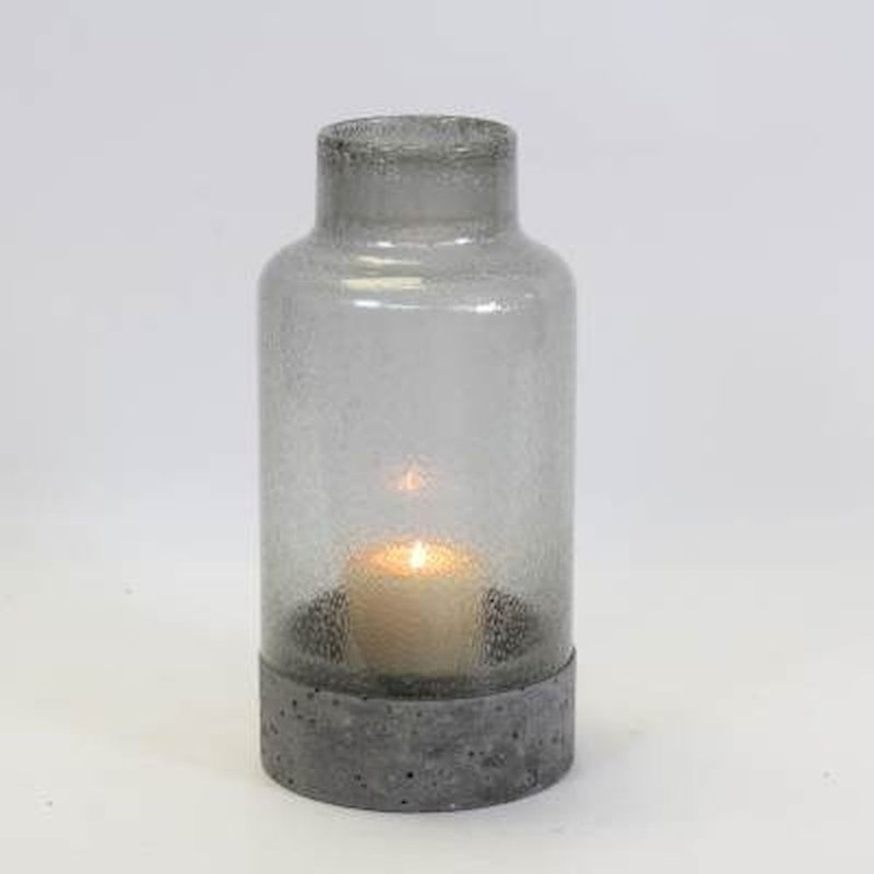 Porte-votive en verre base, H 12,99 po x l 6,3 po x P 6,3 po