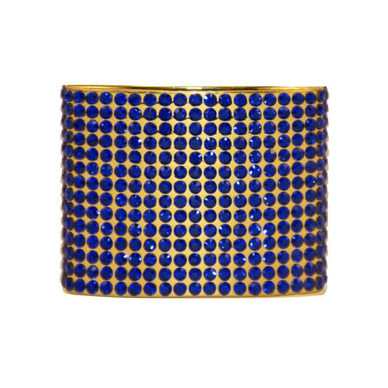 Crystal Studded Napkin Rings Gift Box, Dark Blue
