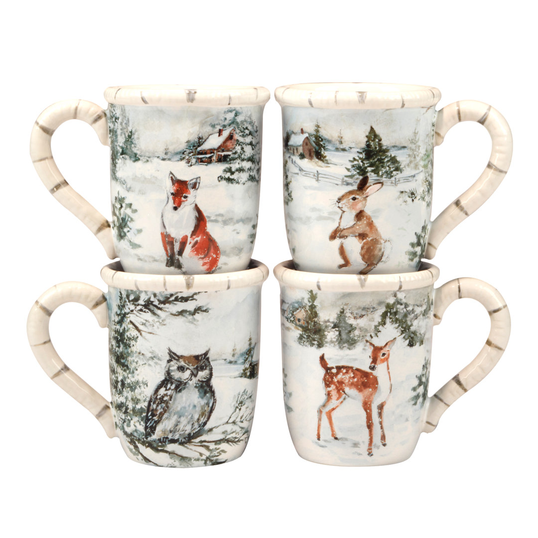 Winter's Frost Set of 4 Mugs 18 oz (Set of 4) Certified International