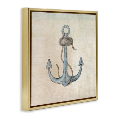 Rustic Maritime Anchor Floater Canvas Wall Art by JG Studios