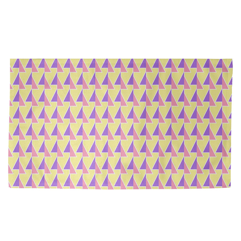 Tapis décoratif à flèches décalées brunes, Rectangle 5 pi x 7 pi