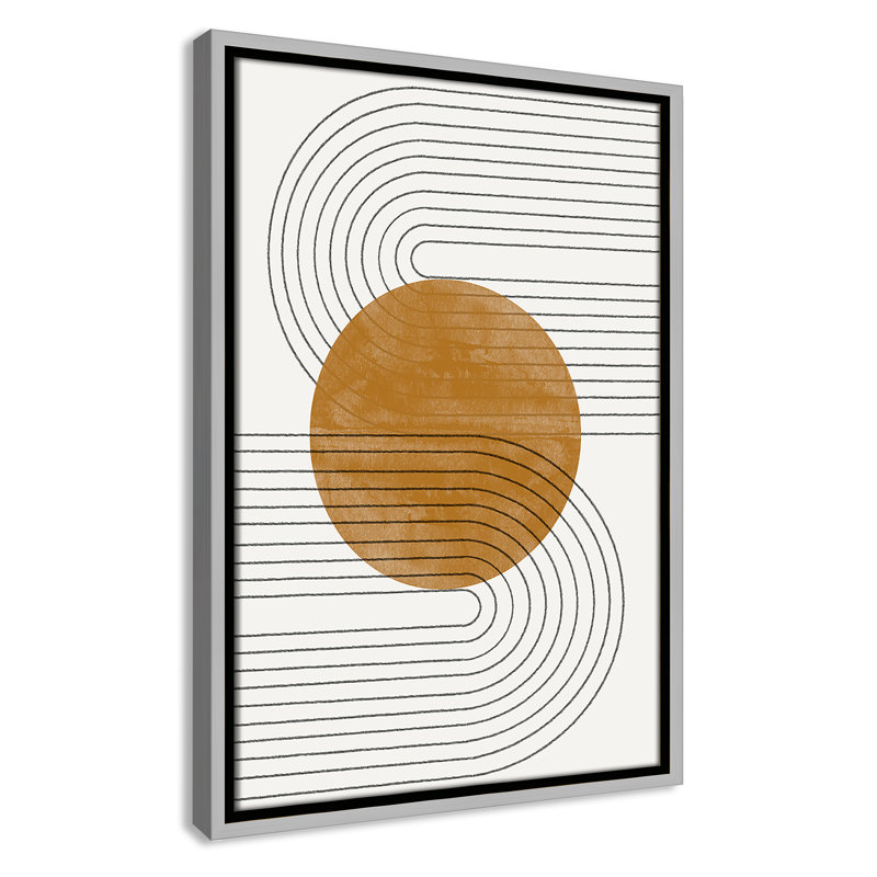 Échos courbés par Miuus Studio, Framed Canvas, Silver Floater, 13.5'' W x 19.5'' H